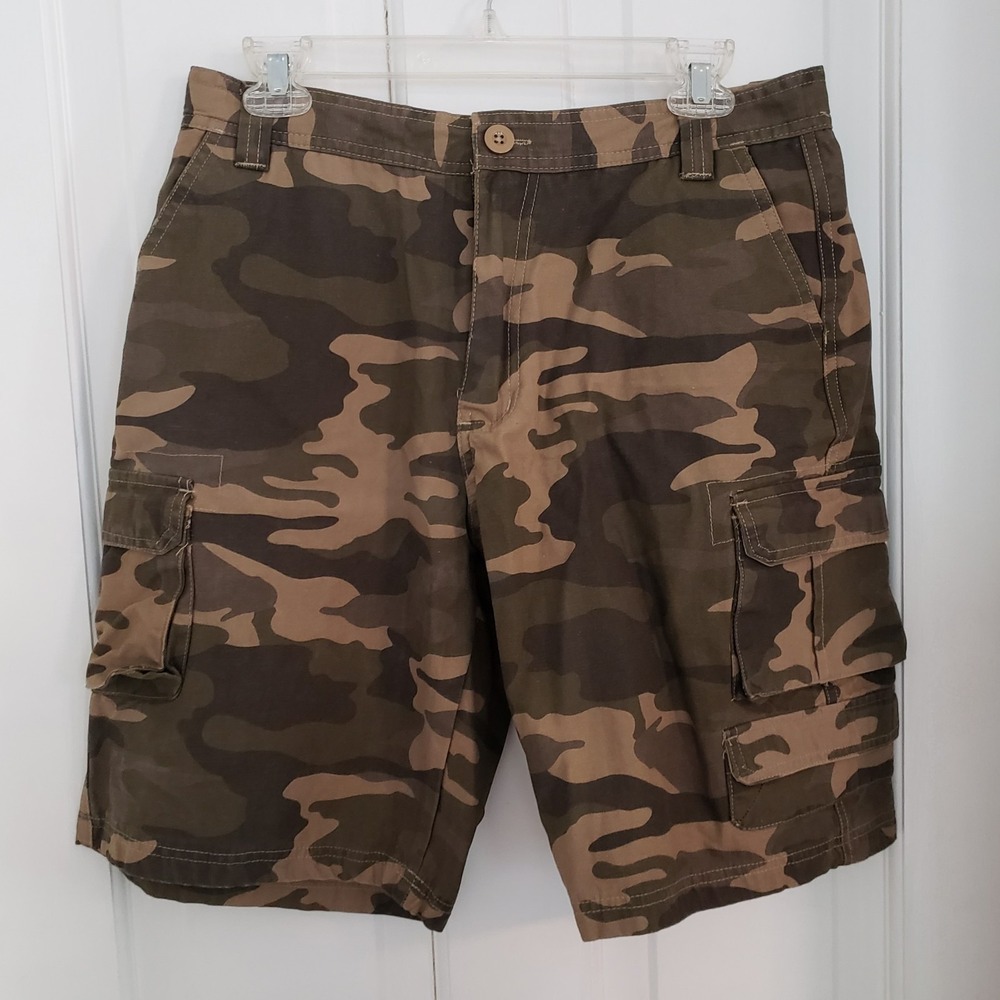 Rugged‎ Wear Mens Camo Cargo Shorts SIZE 34 Gorpcore Streetwear Utility Military